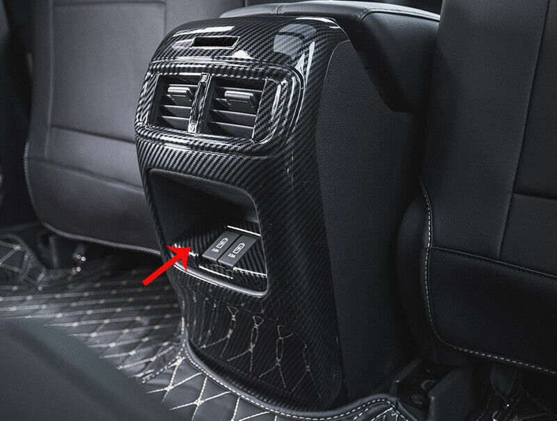 Rear USB Socket Switch Cover Trim 1PCS for Honda CRV CR-V 2017-2022 Carbon Fiber