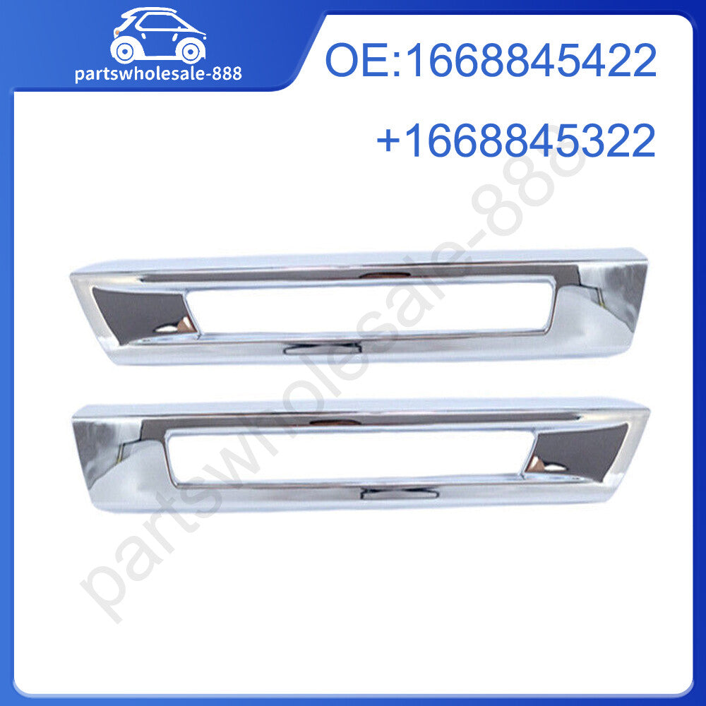 Pair Front Fog Lamp Chrome Trim Bezel Fit For 13-16 for Mercedes X166 GL350/450/550