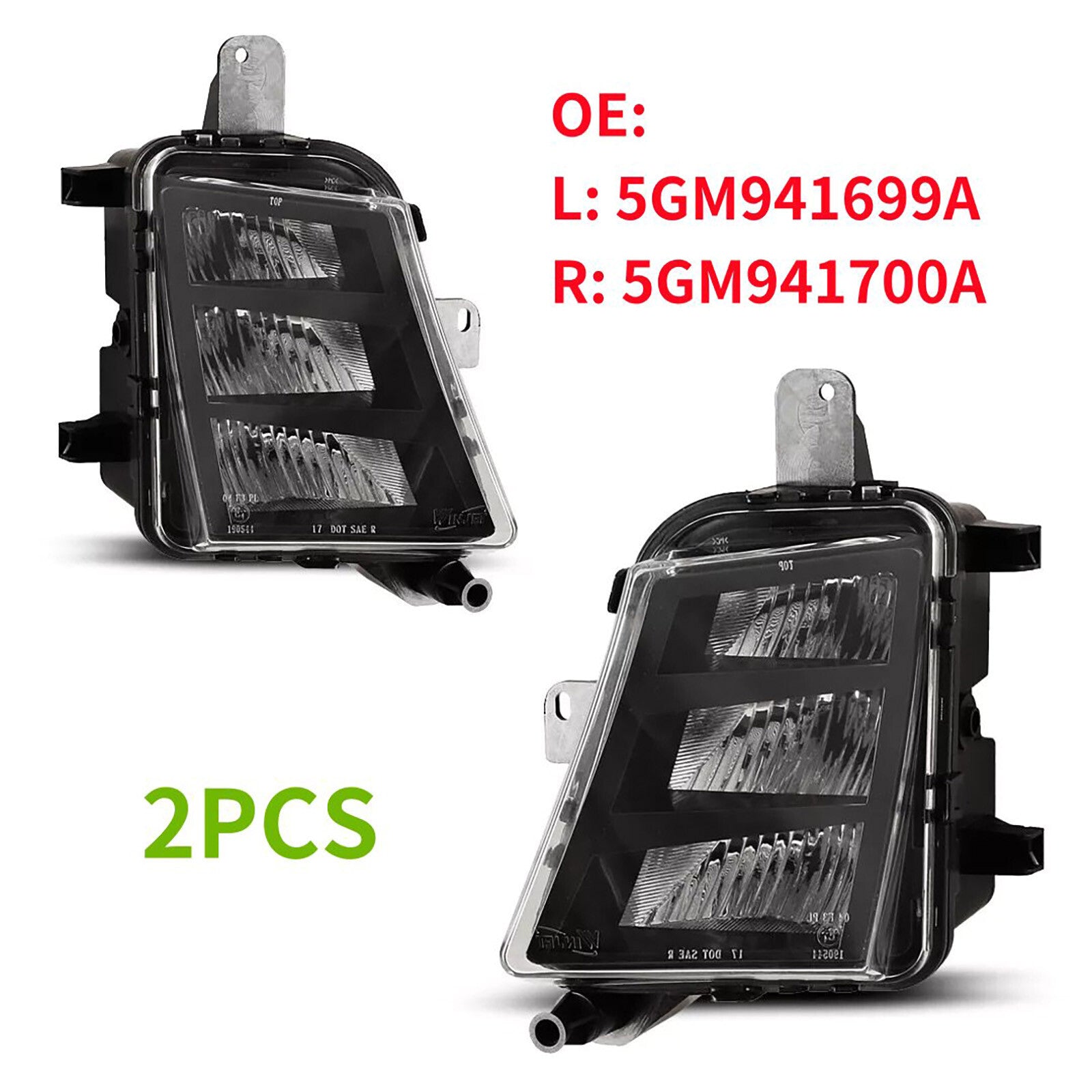 1 Pair LED Fog Lights Bumper Lamps 5GM941699A for Volkswagen for Golf GTI 2014-2017