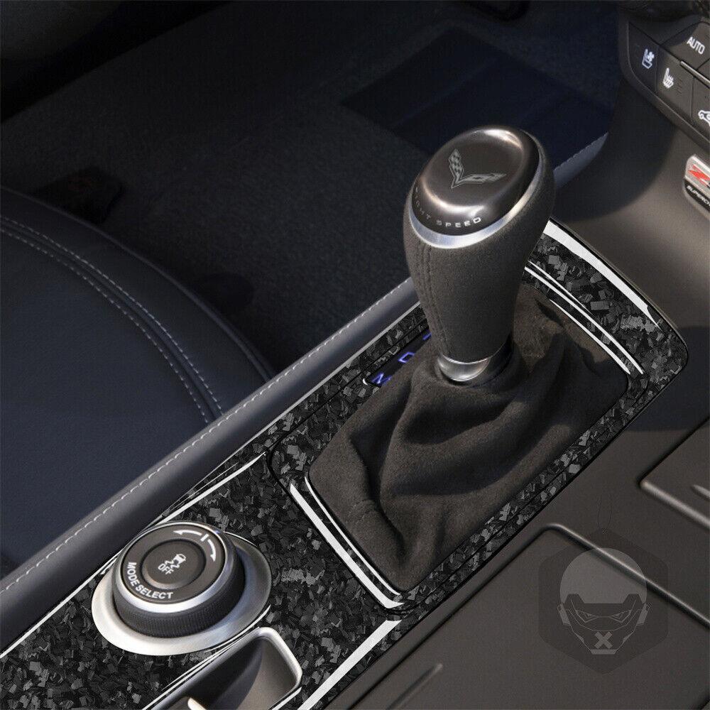 Console Gear Shift Panel Trim for Chevrolet for Corvette C7 14-19Forged Carbon Fiber