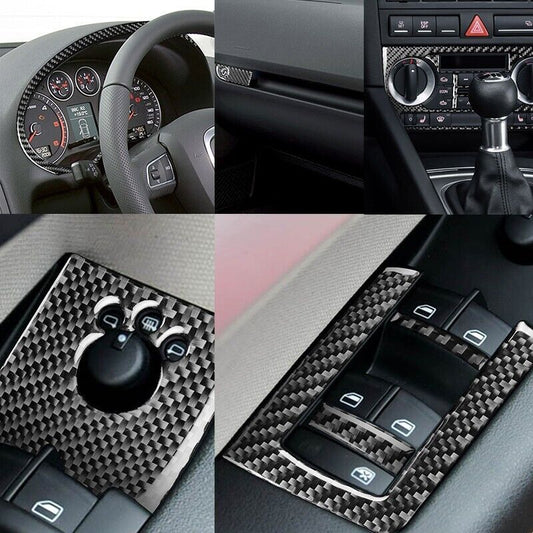 Real Carbon Fiber Car Central Control Panel Cover Trim for Audi A3 S3 06-07 5X