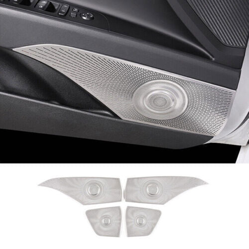 for Hyundai for Elantra 2021-2023 Matte Silver Inner Door Loudspeaker Cover Trims