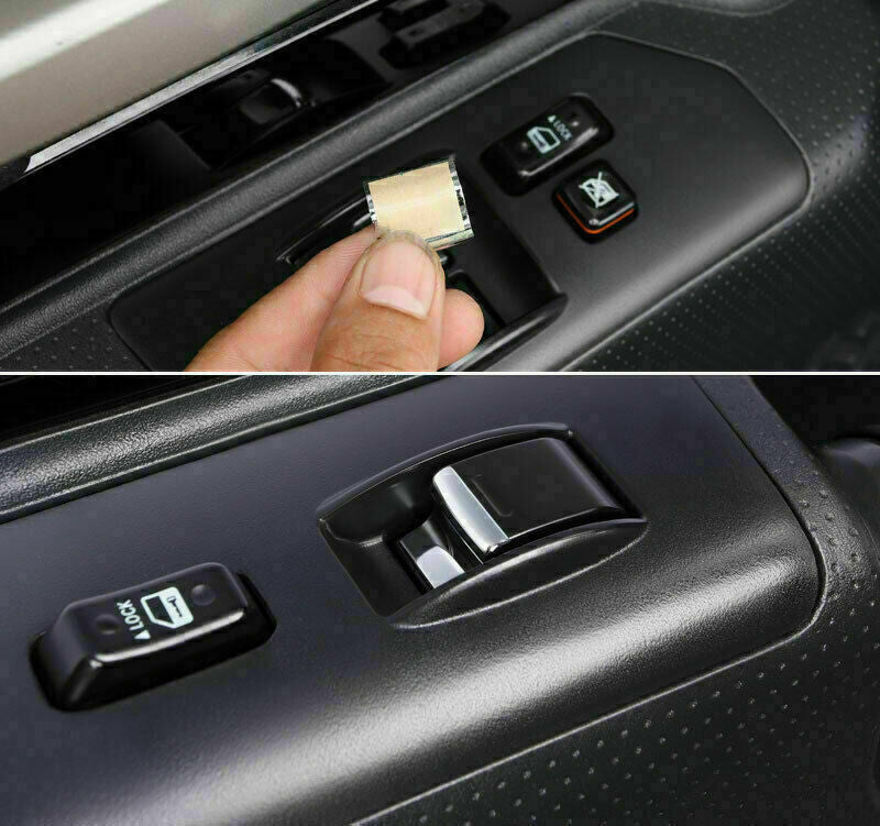 3Pcs Chrome Window Lift Panel Switch Cover Trim for Toyota FJ Cruiser 2007-2014