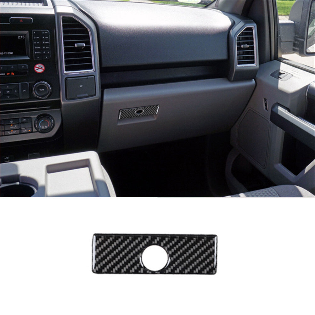 Carbon fiber interior glove box handle cover trim for Ford F-150 2015 - 2020