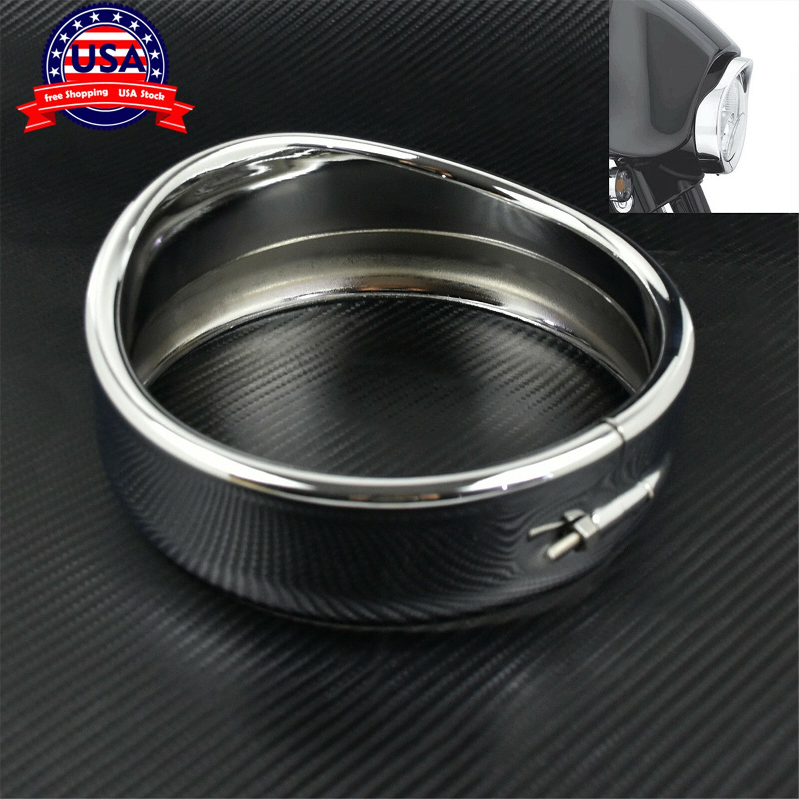 5.75 Headlight Bezel Trim Ring Cover Fit for Harley Sportster 883 1200 04-22
