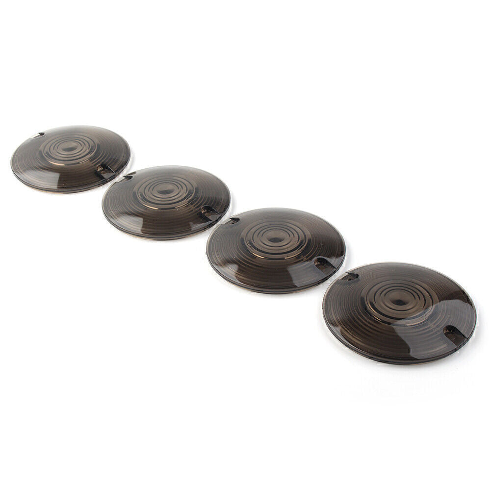 4x Smoke Turn Signal Lens Cover for Harley Davidson Electra Glides Road King ABS