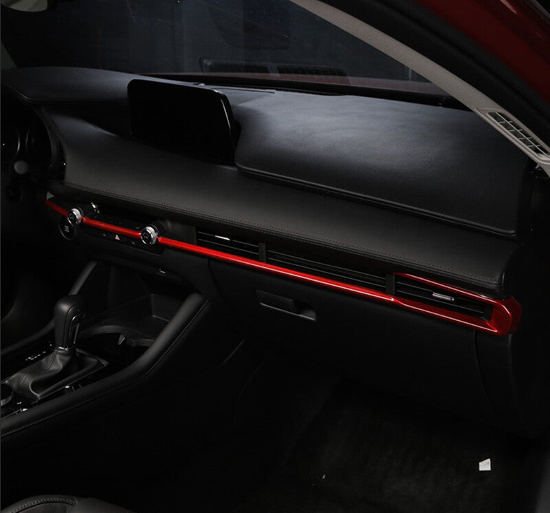 Red Style Inner Center Console Stripe Decorative Trim For Mazda3 Axela 2019-2022