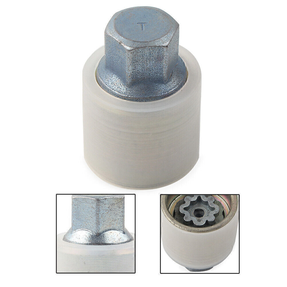 1x Locking Wheel Nut Key Bolt Letter T for Audi Chrome-molybdenum Steel Car