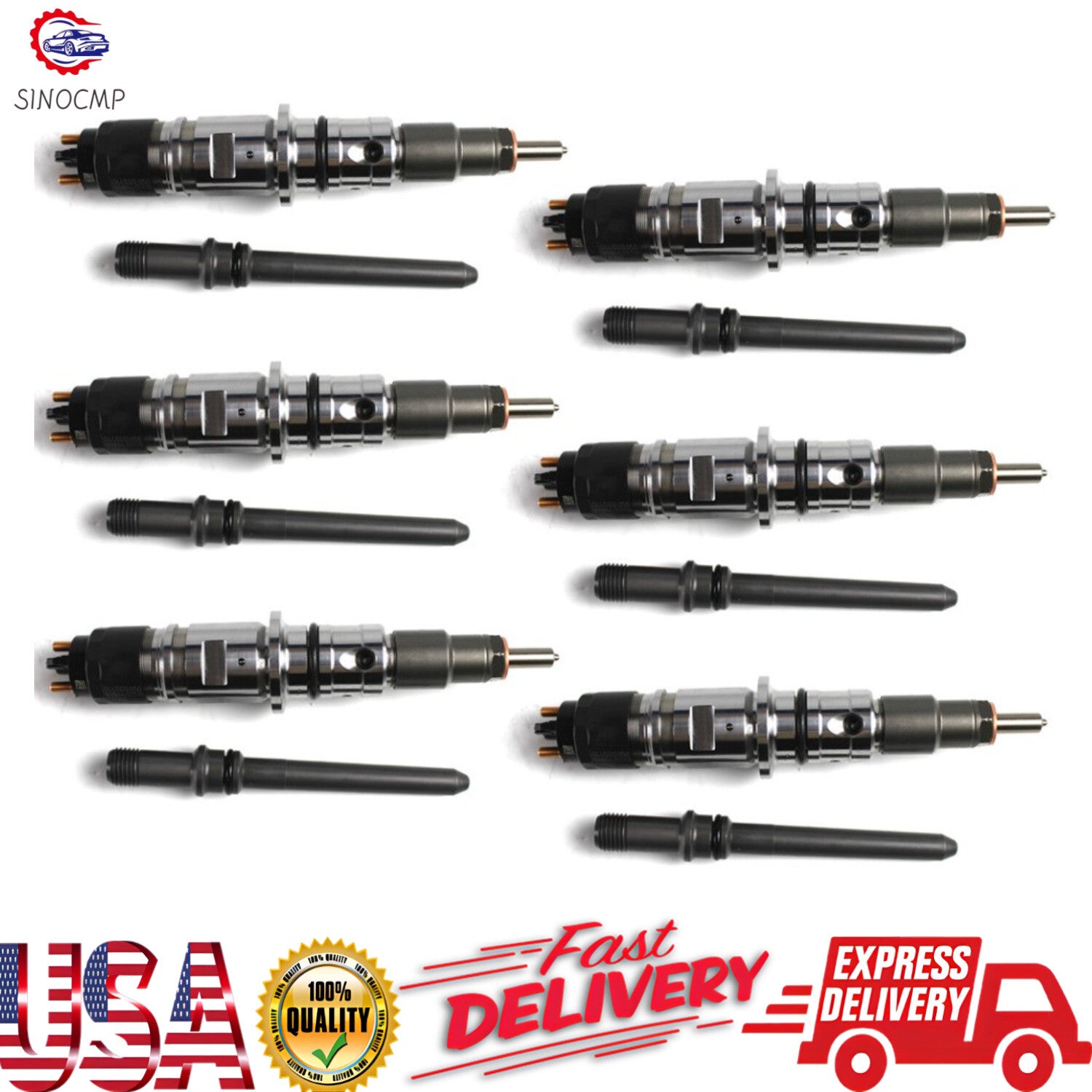 6x New Diesel Fuel Injectors W/Tube For 2007-2012 for Dodge for Ram 2500 3500 6.7L US
