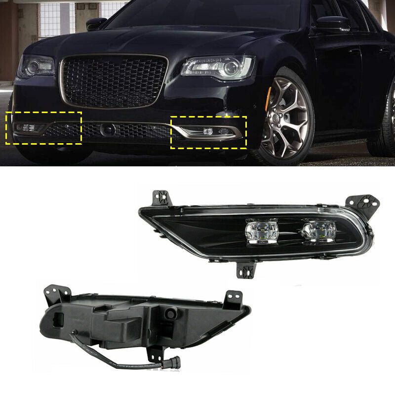 Pair Front Bumper Lamp Fog Light LED For 2015-2020 for Chrysler 300