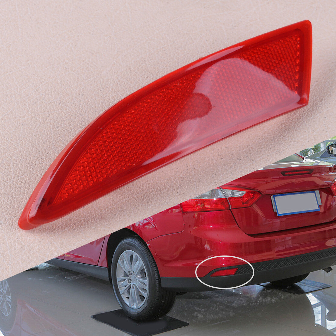 Red Left Rear Bumper Reflector Fit for Ford Focus 2012 13 2104 2015 BM51515COAE