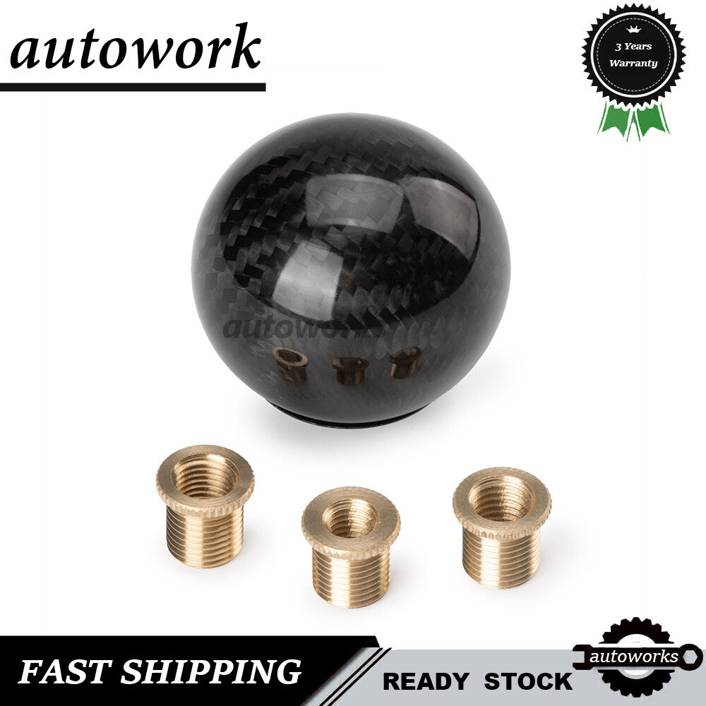 1Set Fits For Black Car Round Ball Gear Shift Knob Stick Shifter Lever Adapter