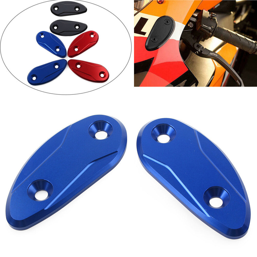 Rearview Mirror Block Off Base Plates Cover for Honda CBR1000RR 2008-2017 Black