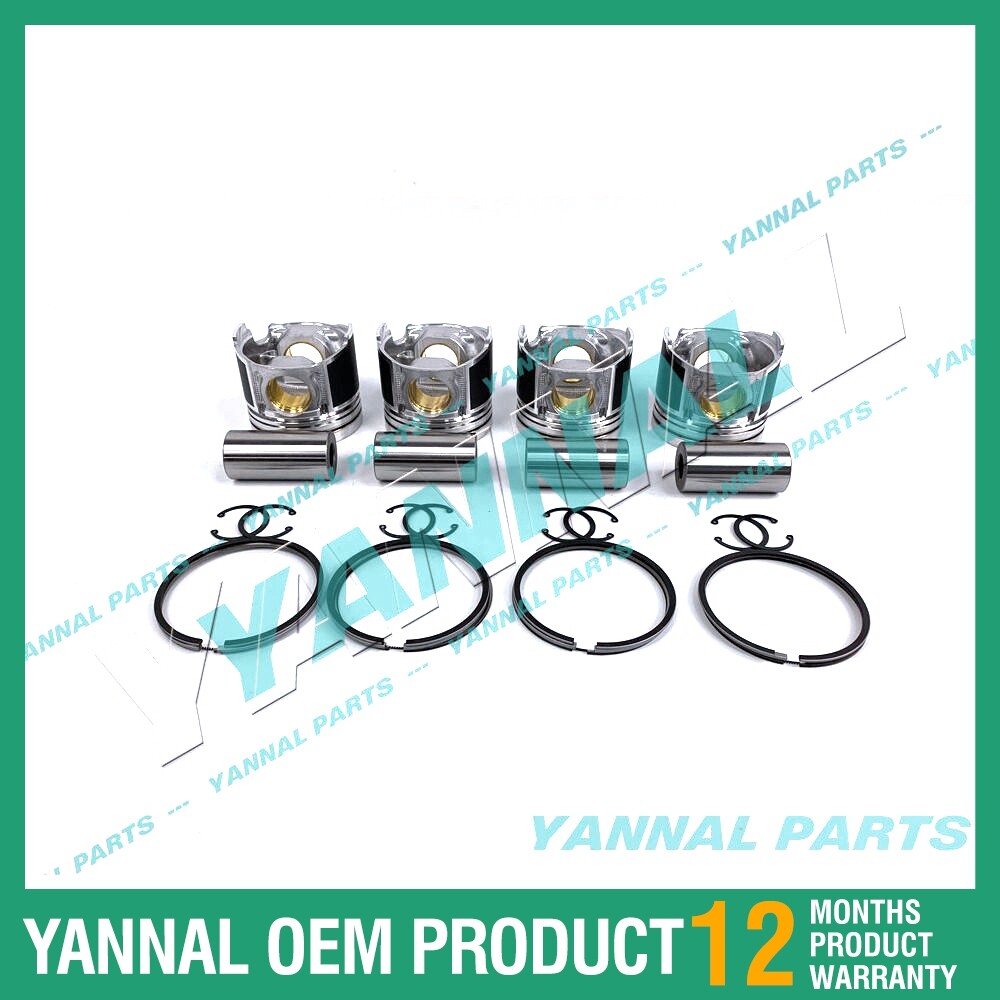 3-piece piston with piston rings + 0.5 mm for Mitsubishi K3E engine (extra-large size)