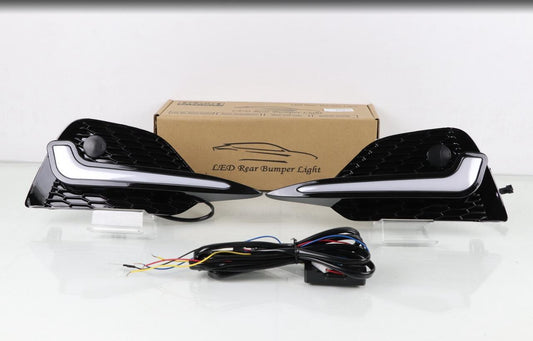 Sporty LED DRL fog lights, daytime running lights (L+R), side profile compatible with 2020-2022 for Nissan Rogue
