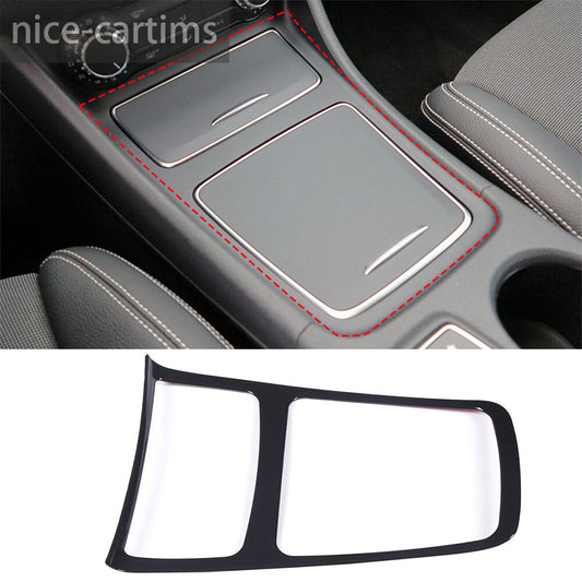 Gloss Black ABS Central Storage Box Panel Cover for Benz A GLA CLA Class 2013-19