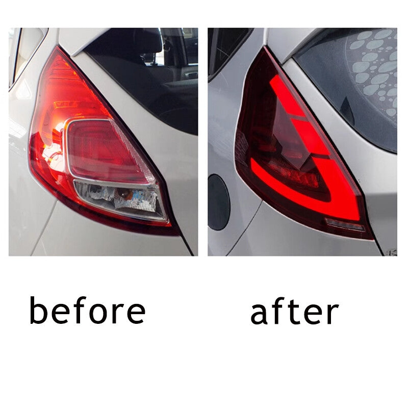 1Pair LED Tail Lights 2014-2019 for Ford Fiesta Hatchback LED Tube Red Lens