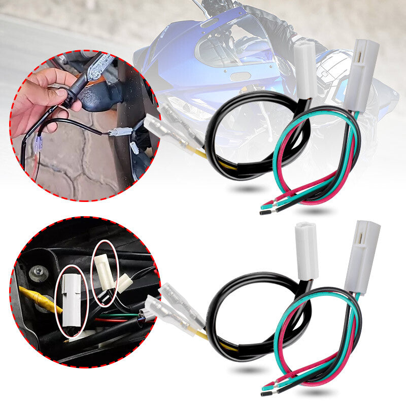 2x Turn Signal Adapter Cable PlugPlay Connector for YAMAHA MT-03 07 09 25 125