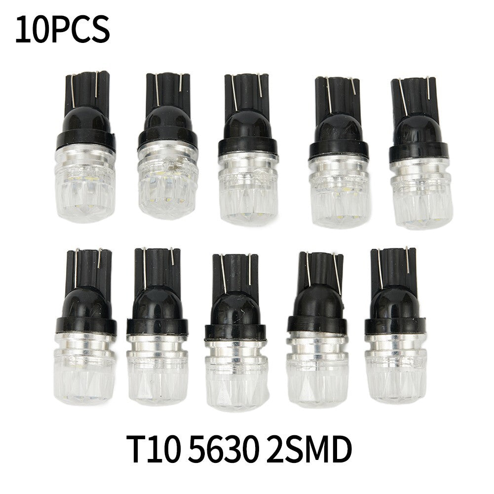 10Pcs White 2SMD LED High Power Dome Map License Light Bulbs For 168,194,2825