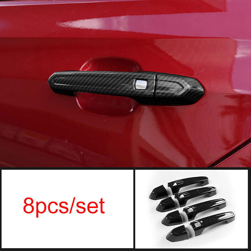 Carbon ABS Style Side for Smart Door Handle Cover Trims for Cadillac CT4 2021-2023