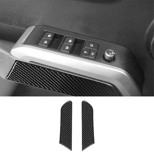 2X for Toyota Tacoma Carbon Fiber Interior Front Door Panel Cover Trim 2016-2021