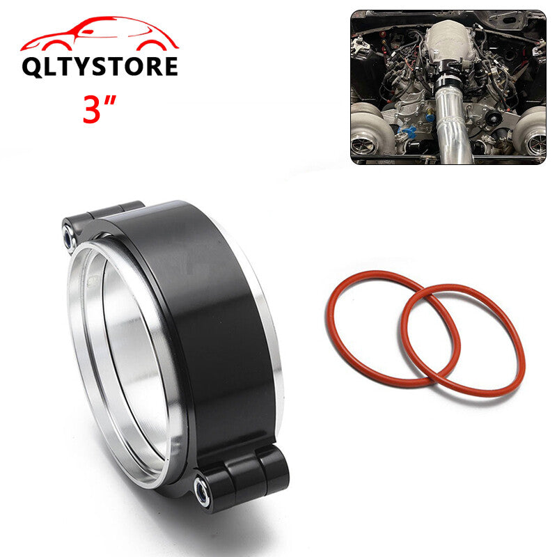 376mm Aluminum Quick Release V-Band Clamp Kit for Intake Intercooler Pipe Blk