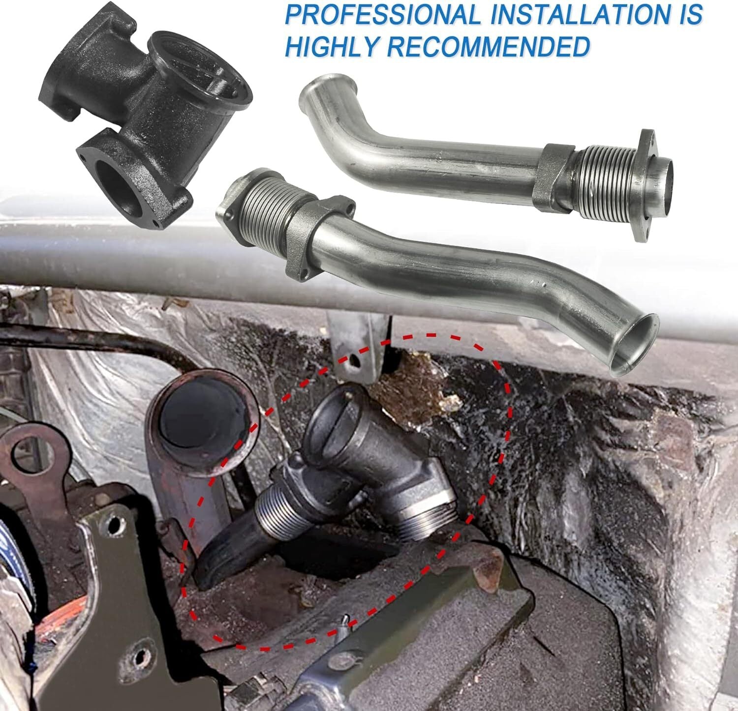 Turbo diesel engine with hardware bellows kit replacement for Ford F250 F350