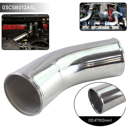 45 Degree 102mm 4 inch Aluminum Intercooler Intake Pipe Piping Tube Hose