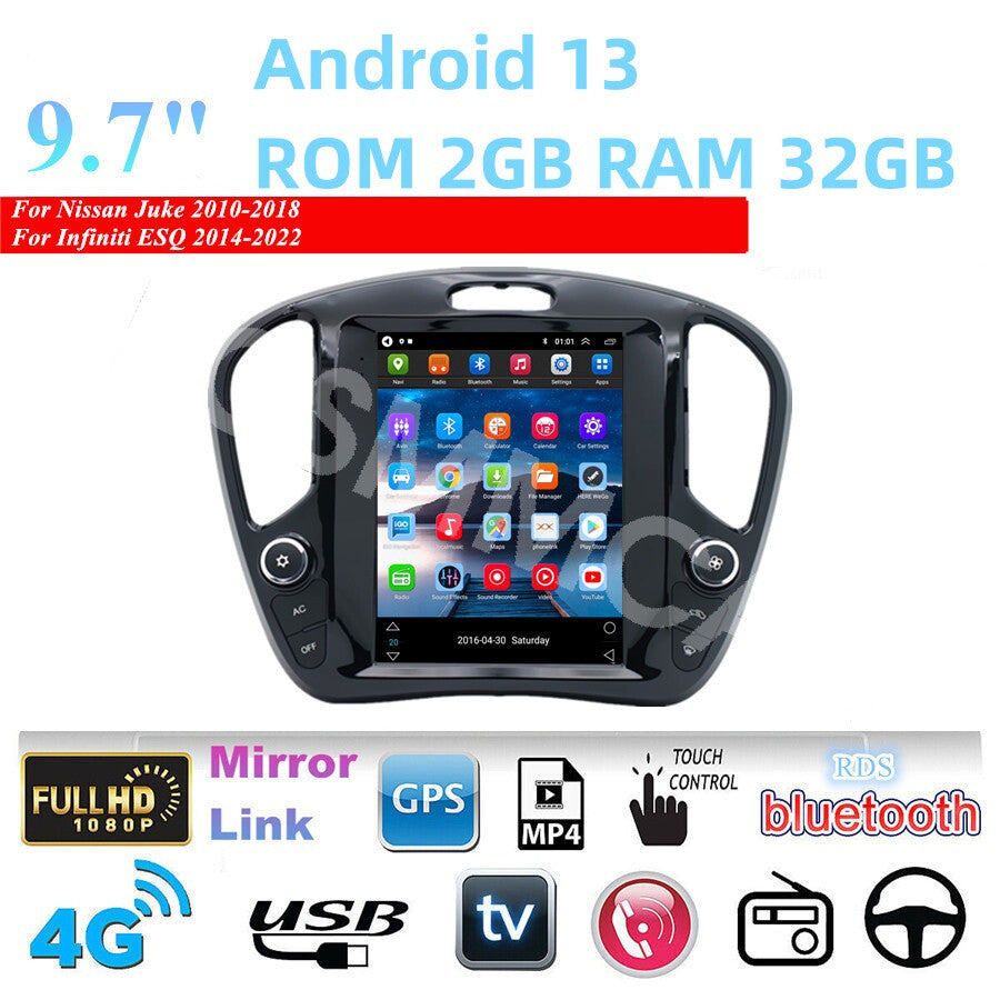 Fit for Nissan Juke 2010-2018 Touch Screen Car Stereo Radio Player GPS Navi WiFi
