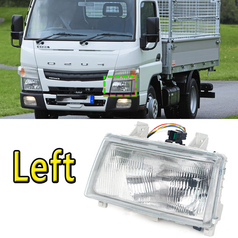 The left headlight driver is for Mitsubishi Canter FUSO FE 7/8 (2005-2011).