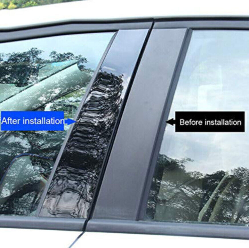6P for Land Rover Discovery Sport 15-19 Glossy Black Window BC Pillar Cover Trim