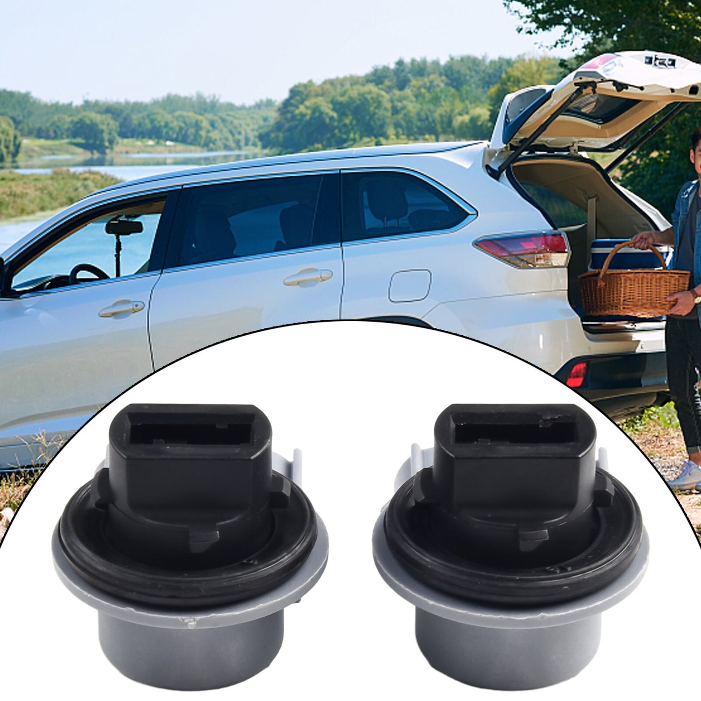 Pair Turn Signal Lamp Sockets for Ford Escape 2013 2016 Gray Color Easy Fit