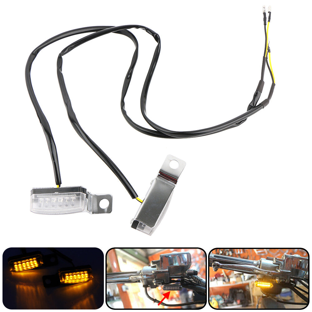 Universal brake clutch lever mount for mini flow turn signal light + black bracket