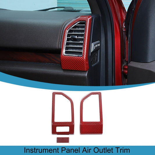 Red Carbon Fiber Dashboard Side Air Vent Outlet Cover for Ford F150 2015-2020