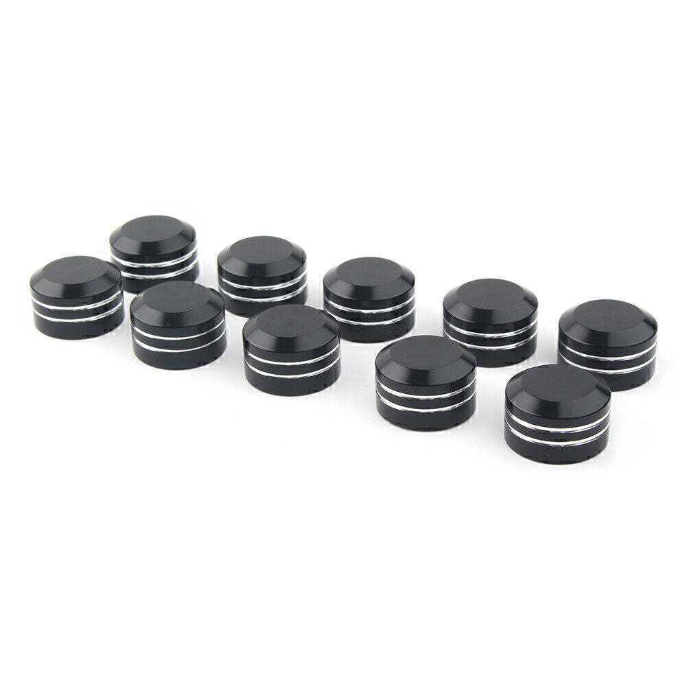 10X Black CNC Inner 13mm Motorcycle Bolt Topper Caps Cover Fit for Harley