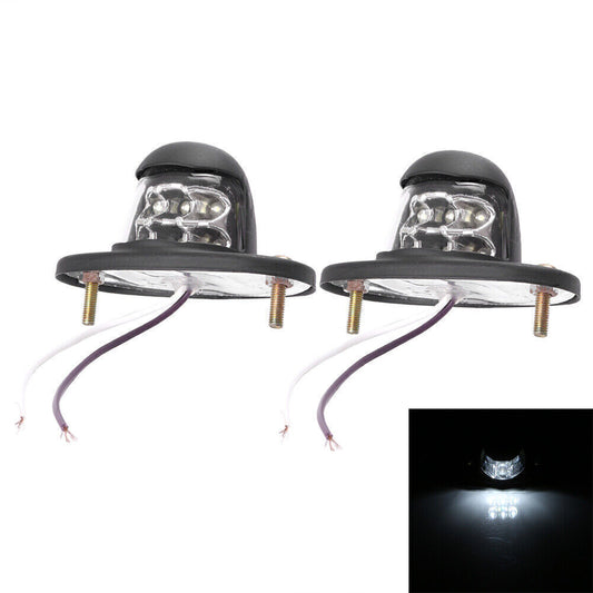 Universal White LED Truck License Plate Lights Car Door Lights Rear Tag Lamp