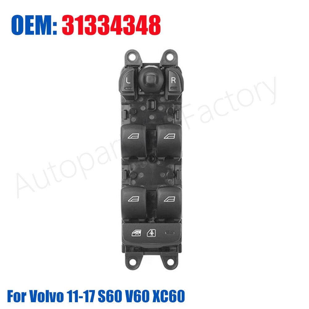 31334348 Front Left Power Window Switch Button for Volvo 11-17 S60 V60 XC60