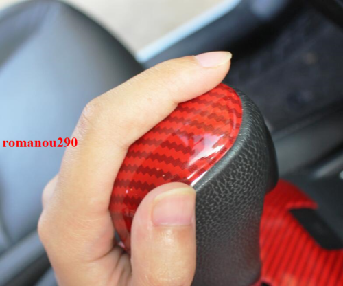 for Nissan Rogue 2014-2020 ABS Red Carbon Fiber Gear Shift Knob Cover Trim