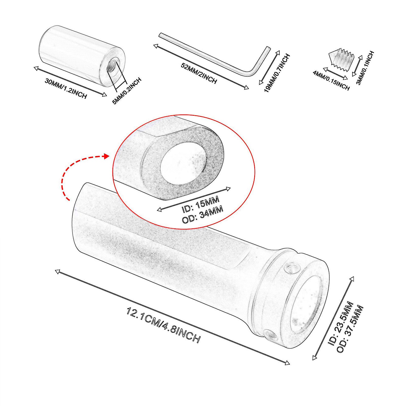Silver Aluminum Car Handle Hand Brake Sleeve Protector Cover Universal Fitment