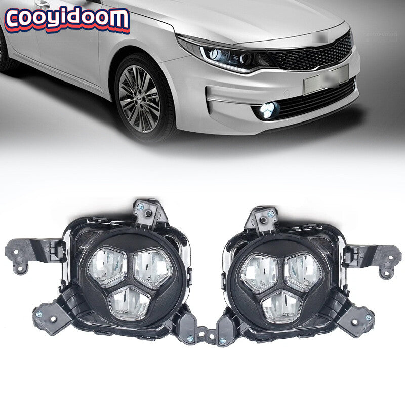 LED Fog Lights Assembly Fog Lamp Grille Signal Lamp for Kia K5 Optima 2015-2018