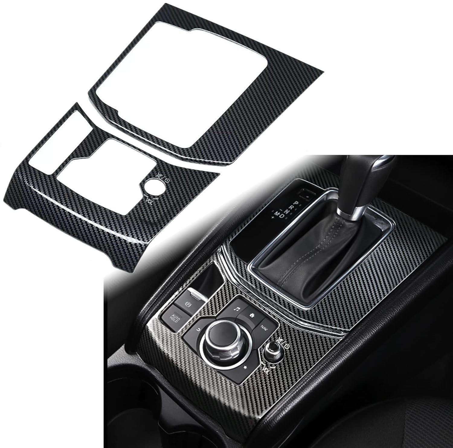Carbon Fiber for 2017-2025 for Mazda CX-5 Gear Shift Box Panel Cover Trim Accessory