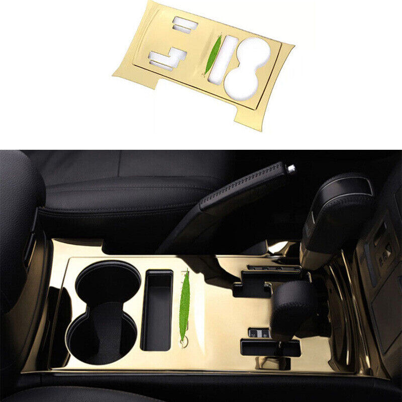 for Mitsubishi Pajero Montero 06-19 Steel Gold Central Console Gear Shift Panel