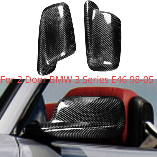 For 2 Door for BMW 3 Series E46 98-05 Real Carbon Fiber Car Side Mirror Cover Caps