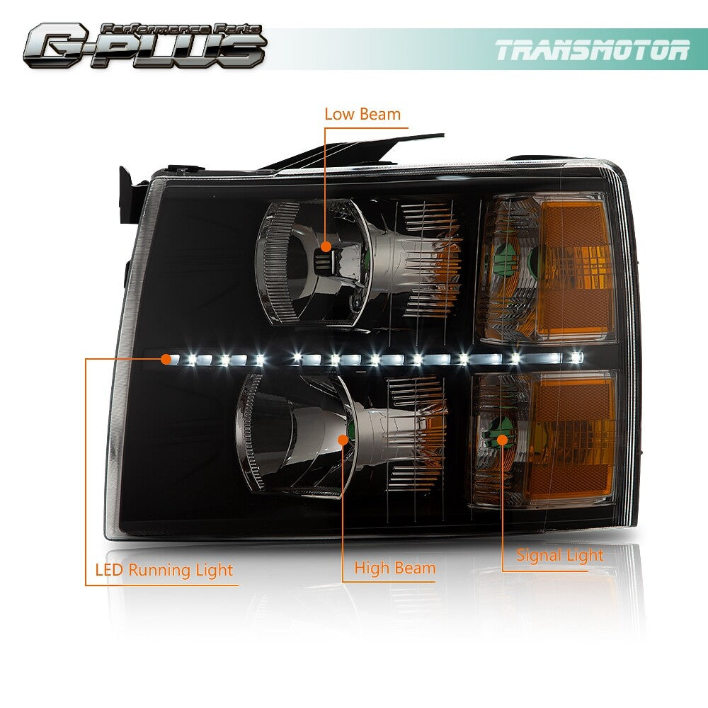 2007-2014 LED DRL (Red, Purple, Red) LEDs in black, yellow, white, green, white, red ...