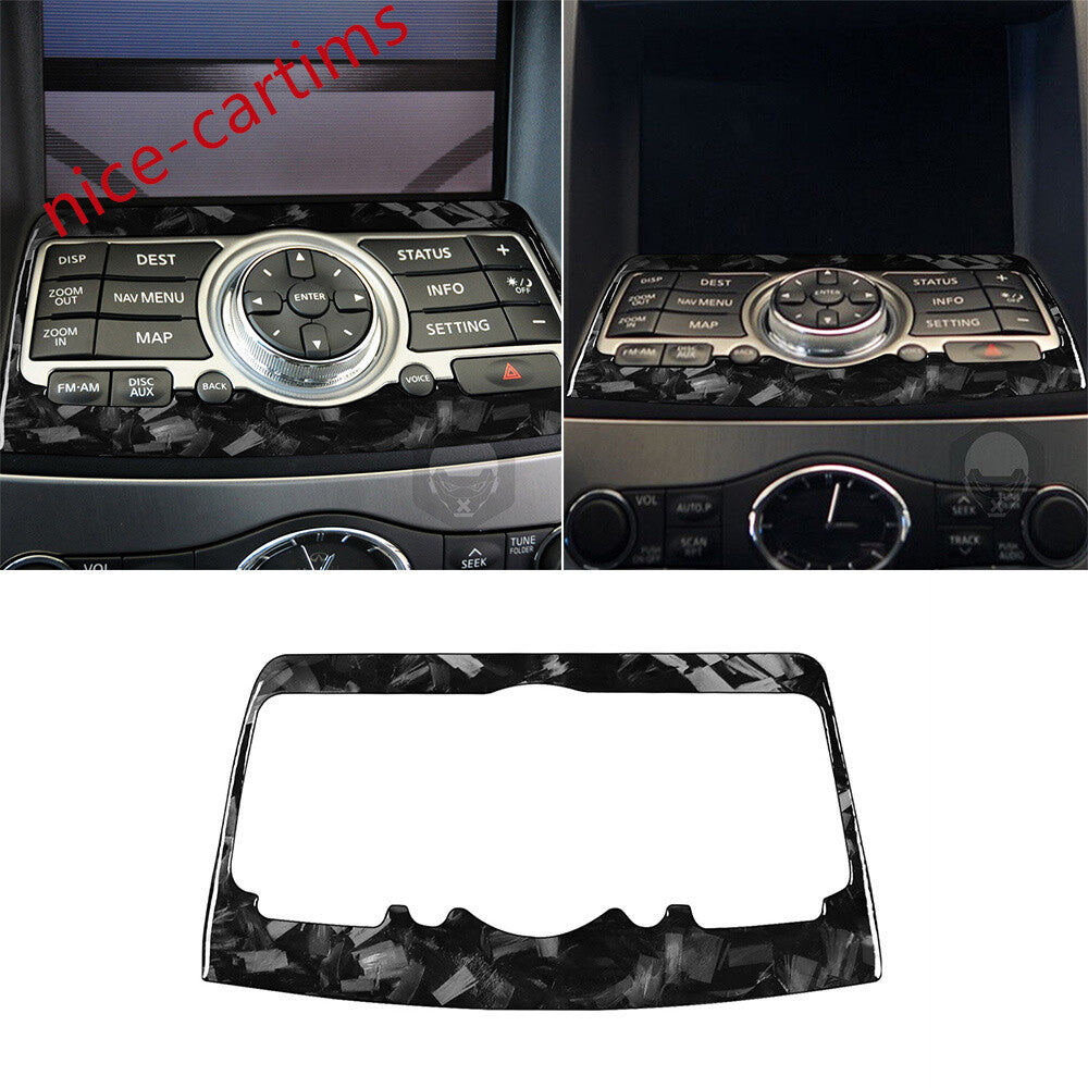 Forged Carbon Central Multimedia Panel Trim for Infiniti G37 2007-13 G35 G25 Q60