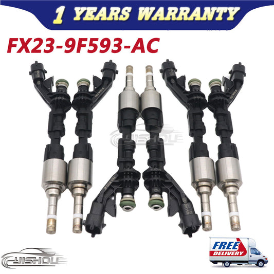 Set of 6x Fuel Injectors for Jaguar for F-Type XJ XF 2013-2015 3.0L V6 FX23-9F593-AC