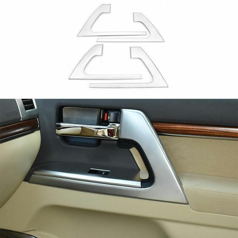 Silver Steel Interior Door Handle Panel Cover for Toyota for Land Cruiser 2008-2021