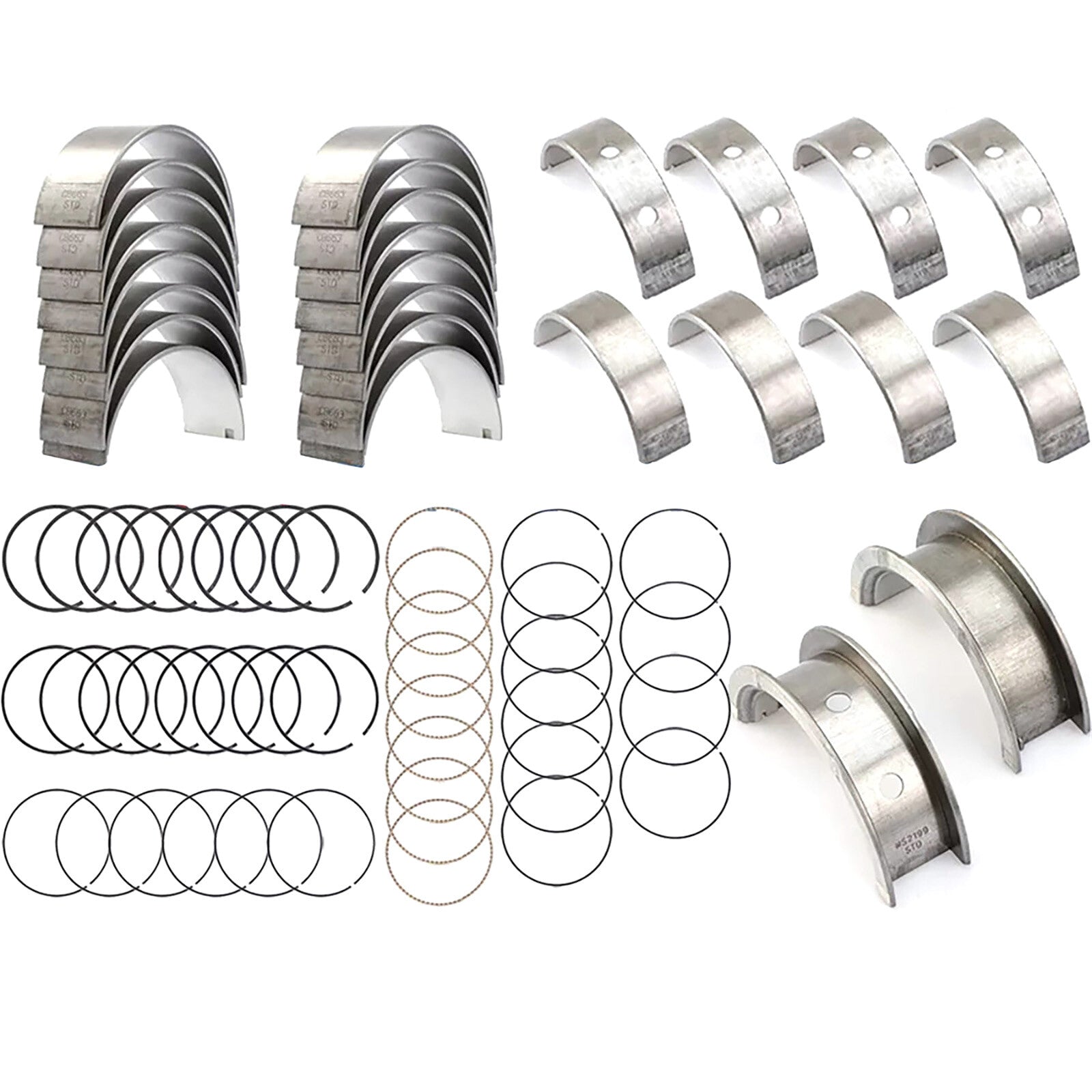 Main  Rod Bearings w/ Piston Rings 99-16 for CHEVY for GM LS Gen III IV New