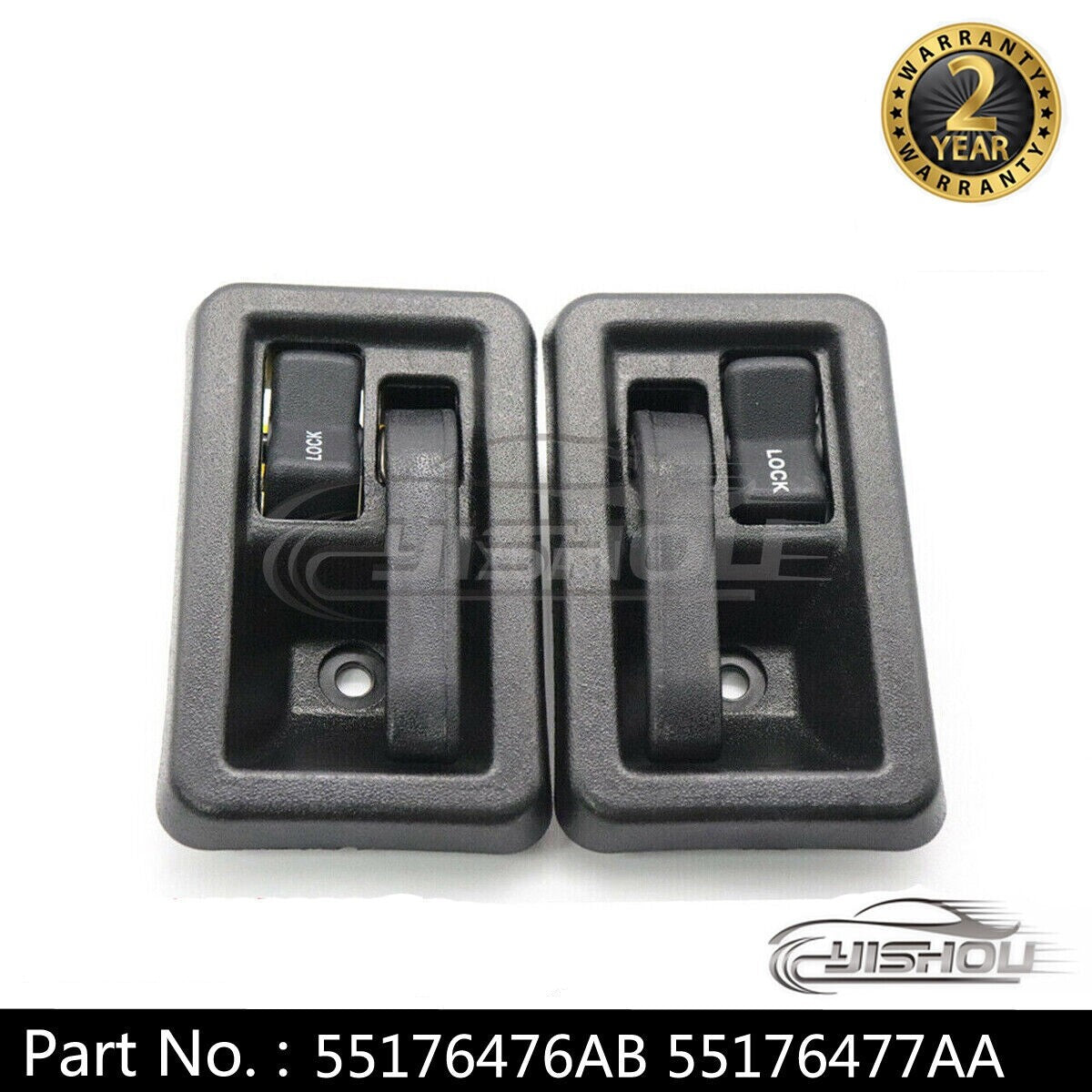 Suitable for Jeep YJ TJ for Wrangler models manufactured between 1987 and 2004. (Interior door handles, pair, left and right)