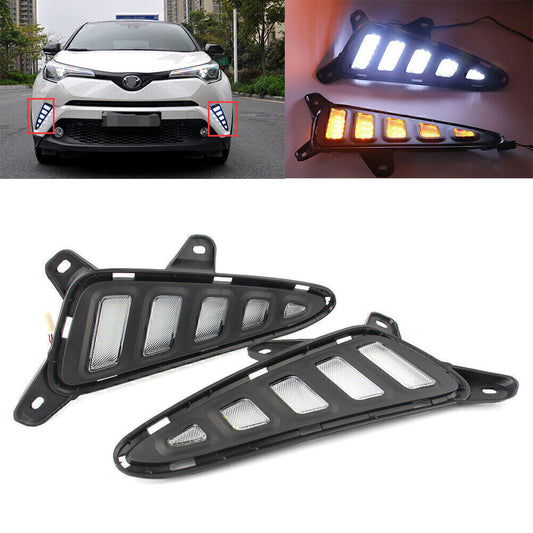 LED Daytime Running Lights Turn Signal Lamp DRL for Toyota CHR C-HR 2018 2PCS